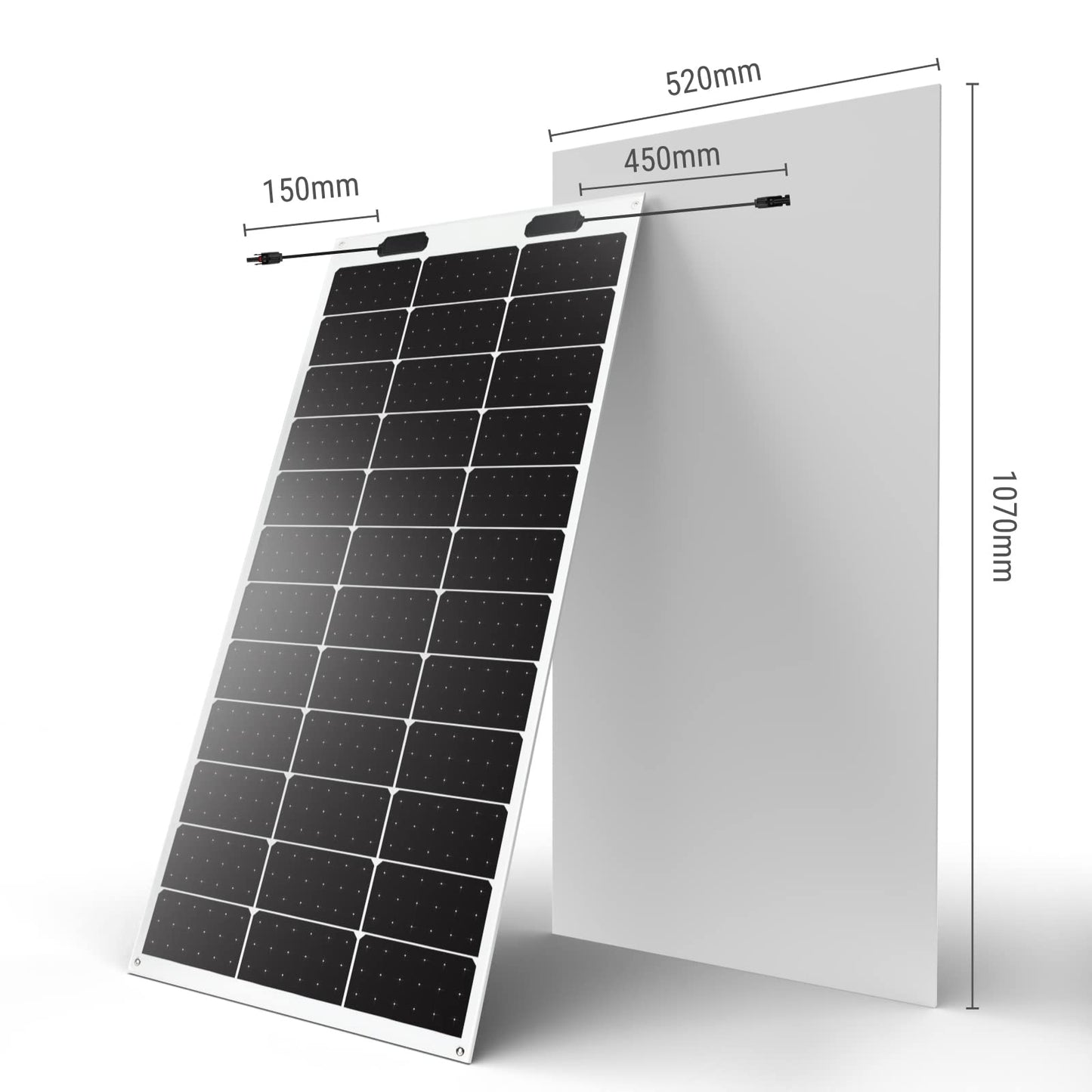 Newpowa Panel solar flexible de 100 W, paneles solares monocristalinos mejorados con mayor eficiencia, diseño ultraligero IP68 resistente al agua, perfecto para techos de la casa, barcos, recarga