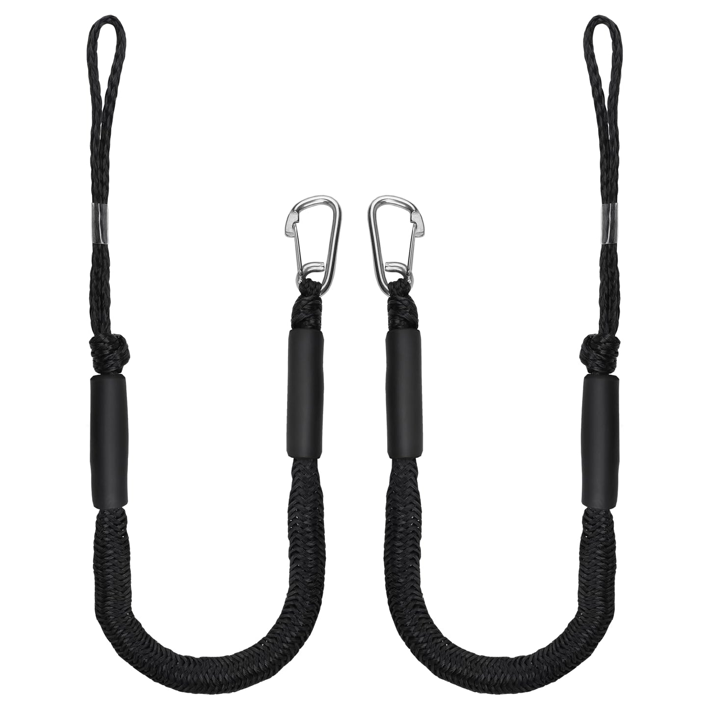 EFUTURETIME 2 x Cabos de Amarre para Barcos 10cm (4FT), Bungee Dock Line Elástico con Gancho, Cuerda de Amarre para Barcos, Lanchas a Motor, Kayak, Canoa, Surf