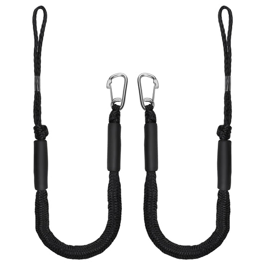 EFUTURETIME 2 x Cabos de Amarre para Barcos 10cm (4FT), Bungee Dock Line Elástico con Gancho, Cuerda de Amarre para Barcos, Lanchas a Motor, Kayak, Canoa, Surf