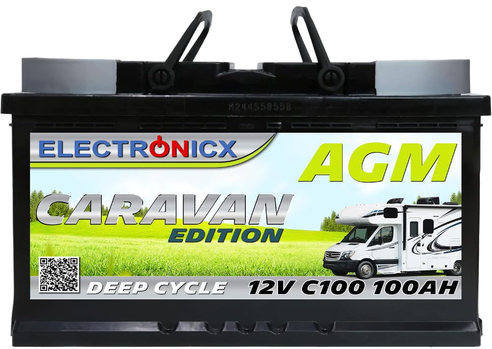 Batería AGM 12v 100Ah Electronicx Caravan Edition, acumulador solar, Suministro batería Caravana Camper Gel