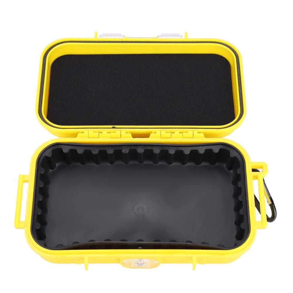 Caja Seca Impermeable,Estuche Impermeable a Prueba de Agua Buceo Supervivencia Caja de Transporte Contenedor Cojín de Goma Interior Desmontable reemplazo para Kayak Senderismo Pesca Camping(Amarillo)