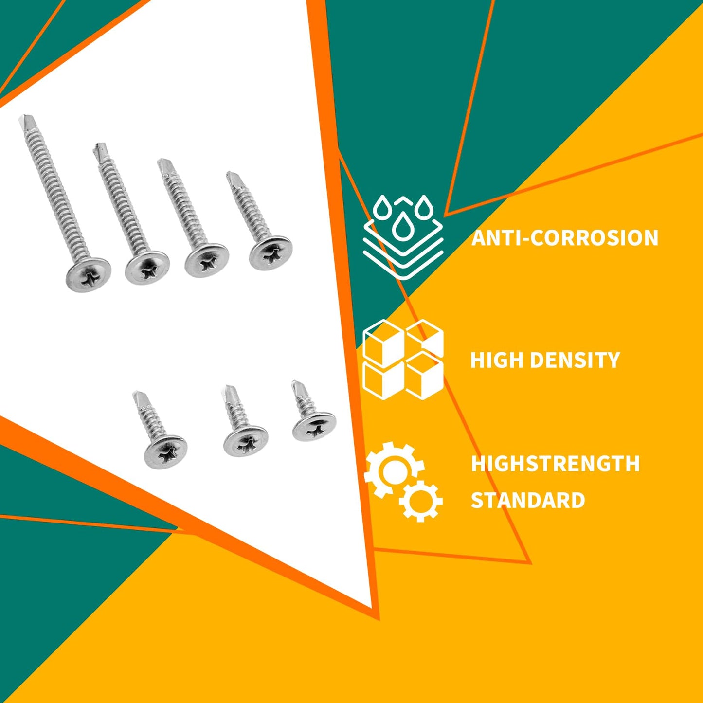 250 Piezas M4.2 Tornillos Autoperforantes Metal, Tornillos Autorroscantes, Tornillos de Cruz Cabeza Plana, Viti Autoforanti a Testa a Croce in Acciaio Inox, Viti per Cartongesso Lamiera Plastica