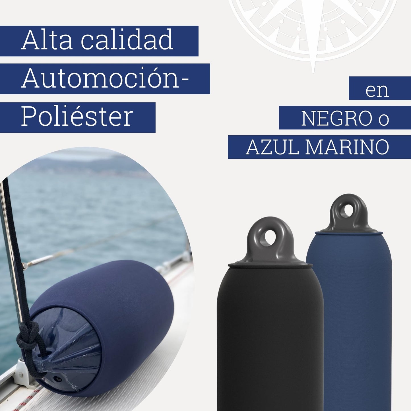 Diseño de defensas Funda de Defensa Defensa Barco largas (Ø 22-27cm en Azul Marino) - Calcetines de Defensa de 5m para Cortar Usted Mismo para Aproximadamente 5-6 defensas