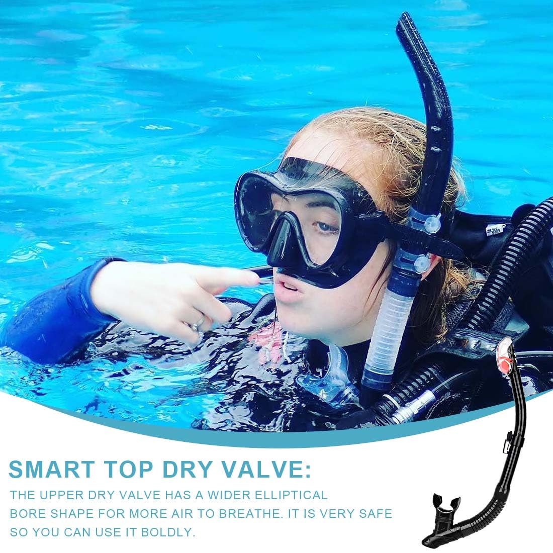 EIHI Kit de Snorkel para Adultos, Tubo de Snorkel para Buceo, apnea, Snorkel Unisex para Adultos