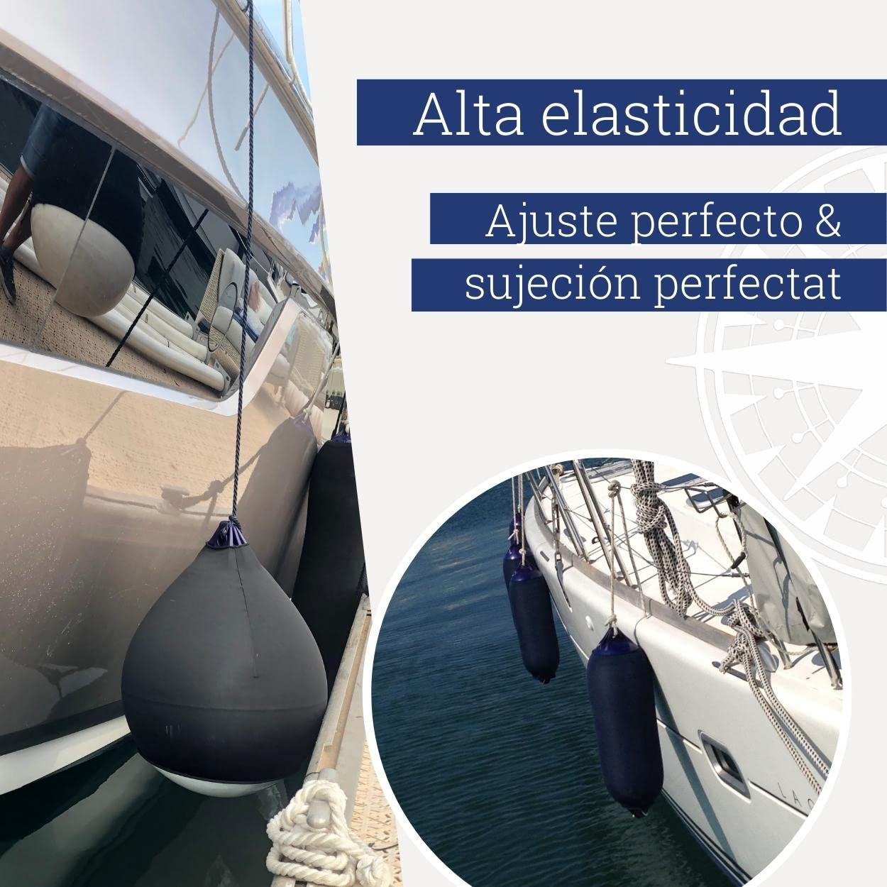 fender-design Diseño de defensas Funda Defensa Barco (Ø 39-55cm en Azul Marino) - 1x calcetín de Defensa para una protección óptima - calcetín de Defensa para Sus Accesorios Barco