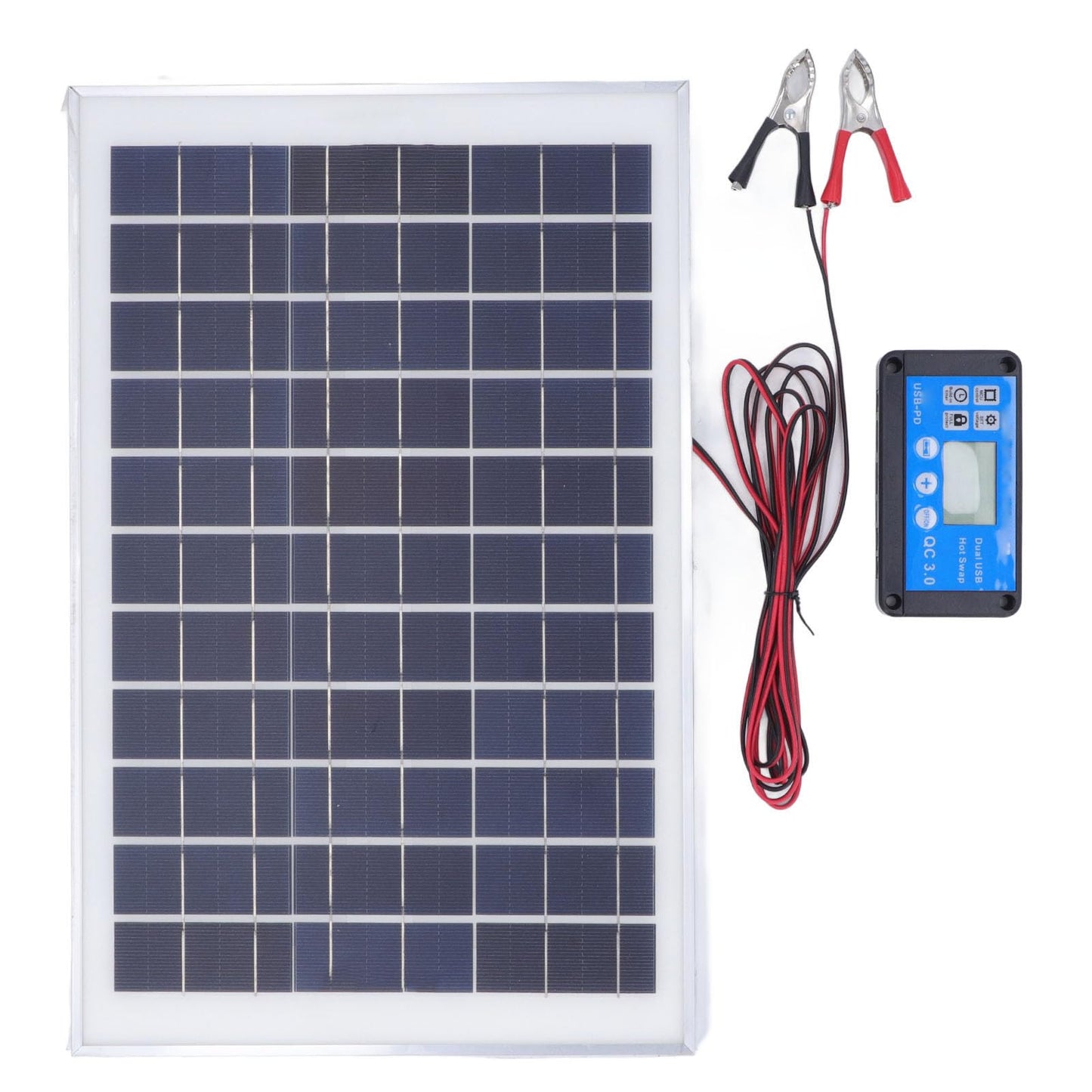 Kit de Panel Solar de 50W y 18V, con Controlador de Carga, Paneles solares portátiles para Exteriores, RV, Barco, Remolque, Camper