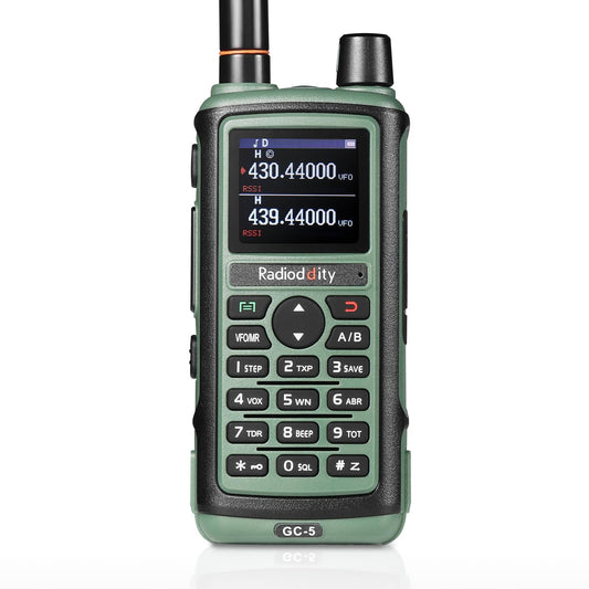 Radioddity GC-5 Radios bidireccionales de Doble Banda, Walkie Talkie portátil de Largo Alcance 144-146/430-440Mhz Radio Licencia requerida con batería de 1800mAh, 999 Canales, DTMF, VOX, para Adultos