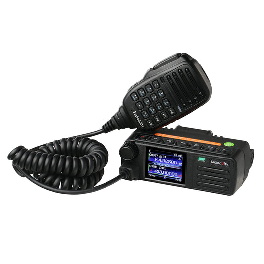 Radiodity DB25-D Radio móvil DMR de Doble Banda, transceptor Digital VHF UHF de 20 W con GPS APRS, 4000 Canales 30.000 contactos, Radio de Coche de vehículo de Nivel II con Ranura de Tiempo Dual