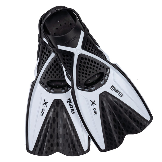 Aletas Mares Aquazone X-One, Aletas de Snorkel Adulto, Unisex, Blanco, M/L