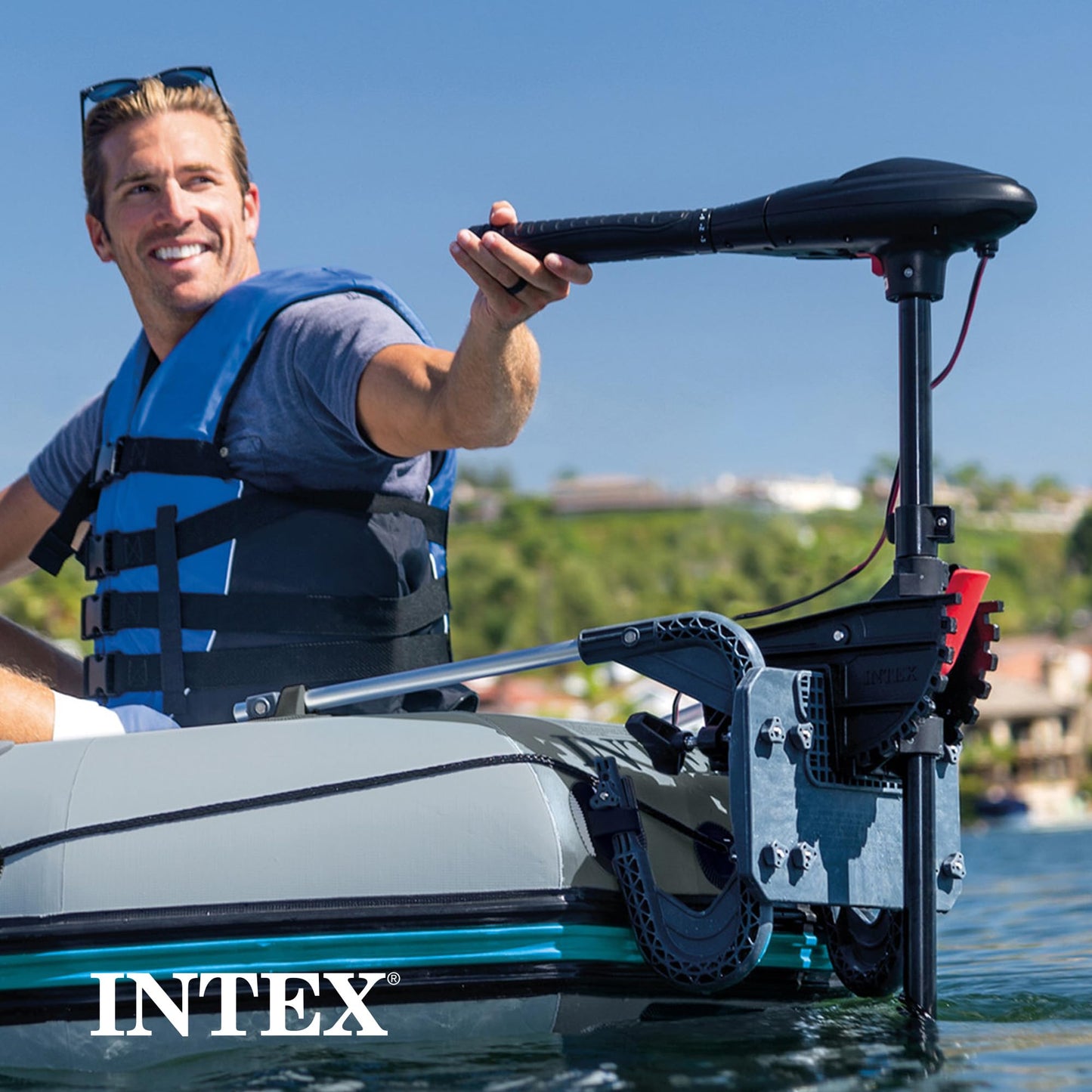 Motor Intex Transom Mount Trolling 12 V 480 W Barca Hinchable Eléctrico