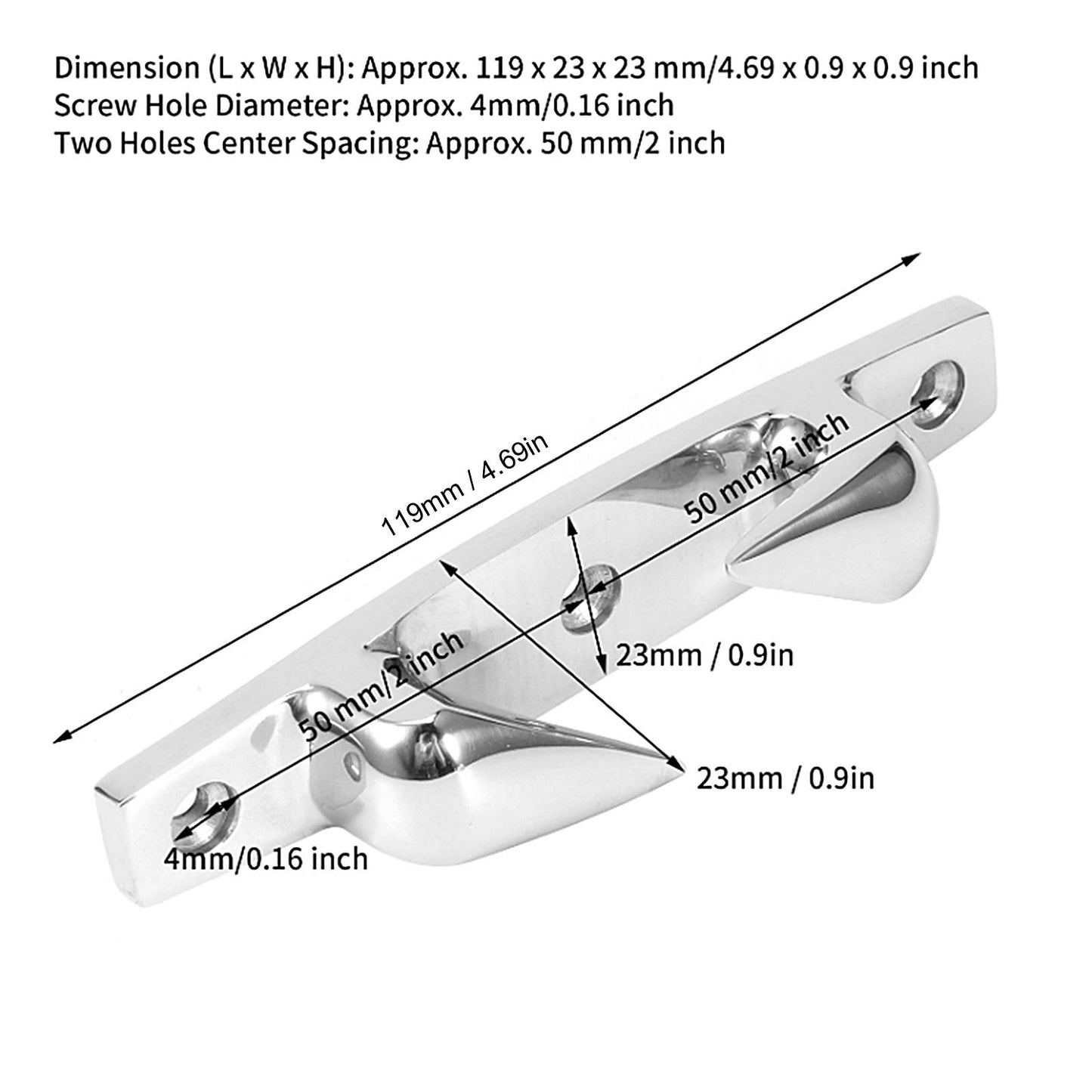 BigKing Cornamusa para Barco, 2 Piezas de 4.69 Pulgadas de Anclaje, Listones de Amarre, Izquierda Derecha, guía de Acero Inoxidable 316 para yate Marino