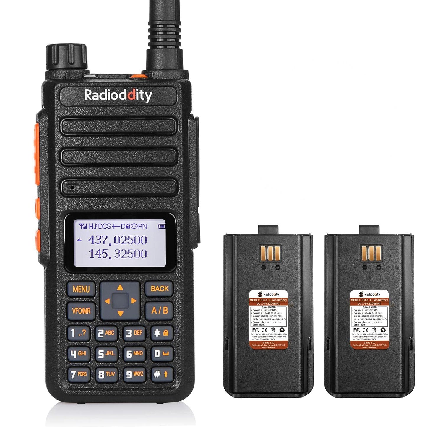 Radioddity GA-510 Walkie Talkie VHF UHF 10W Radio portátil Potencia de transmisión 10KM Alcance Radioaficionado 2m/70cm con Auricular, 2 2200mAh Pilas, Cable de programacióndos, Negro