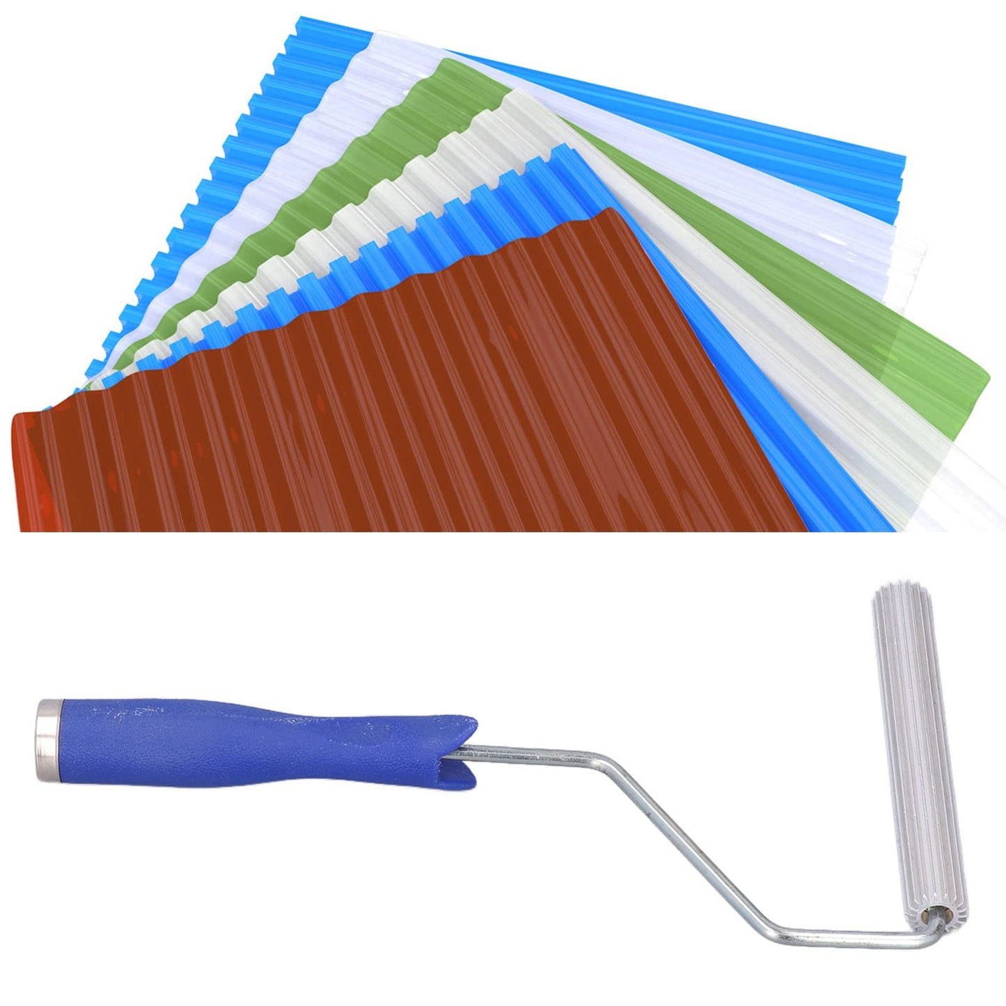 BuyWeek Rodillo de Fibra de Vidrio, Kit de Rodillo de Fibra de Vidrio de 21x150 mm Rodillo de laminación de Resina de Fibra de Vidrio de aleación de Aluminio para reparación de Barcos