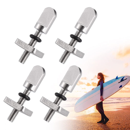 Zocipro 4 Piezas Tornillo Quillas Surf de Acero Inoxidable con Caja de Plástico, Tornillo de Aleta de Tabla de Surf Cola Kit de Reemplazo de Quillas Surf, Accesorios de Quilla Paddle Surf