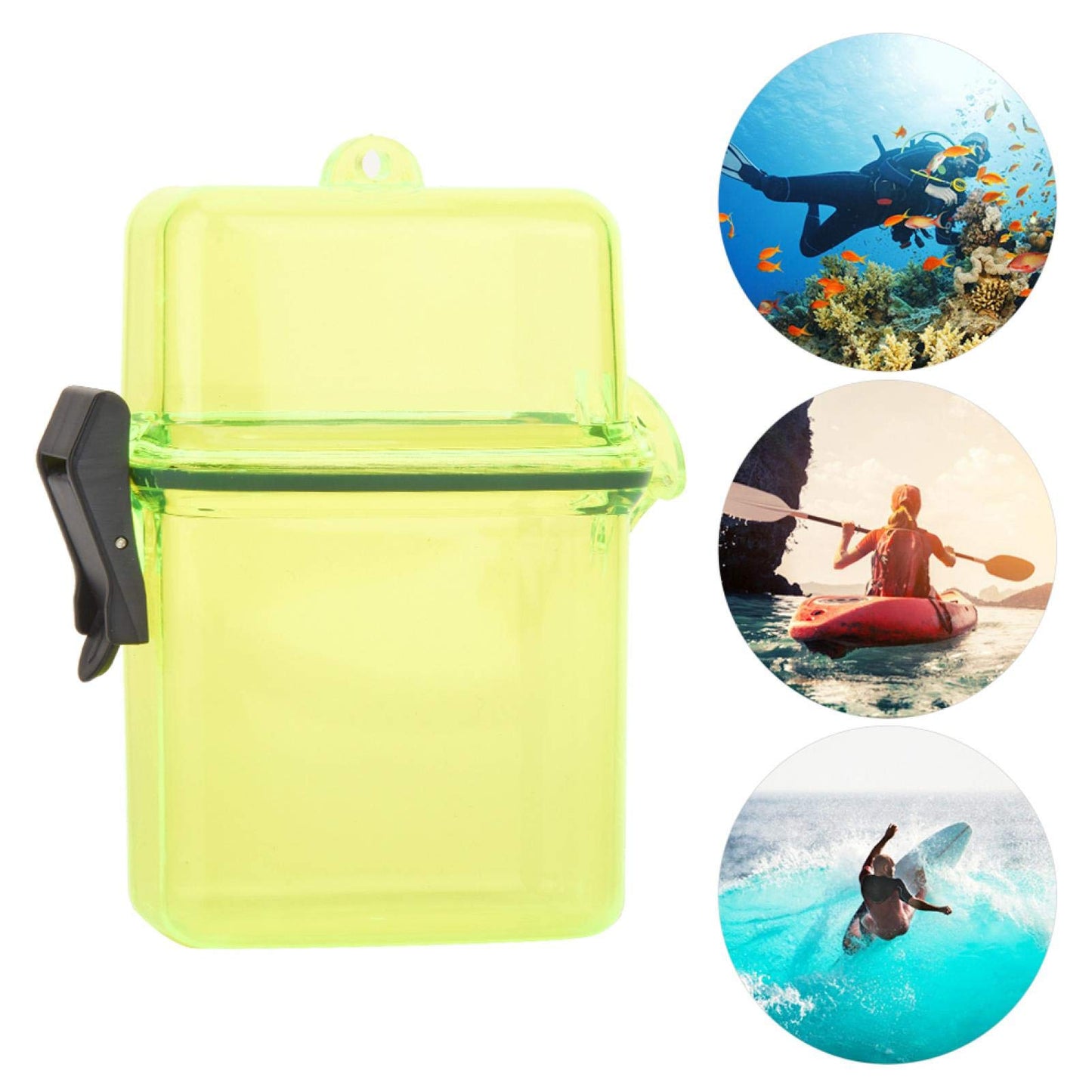 Caja Secas de Para Buceo - Estuche Hermético Flotante Cajas Subacuática Transparente Caja de Almacenamiento en Seco Sellado para Surf Kayak (Amarillo)