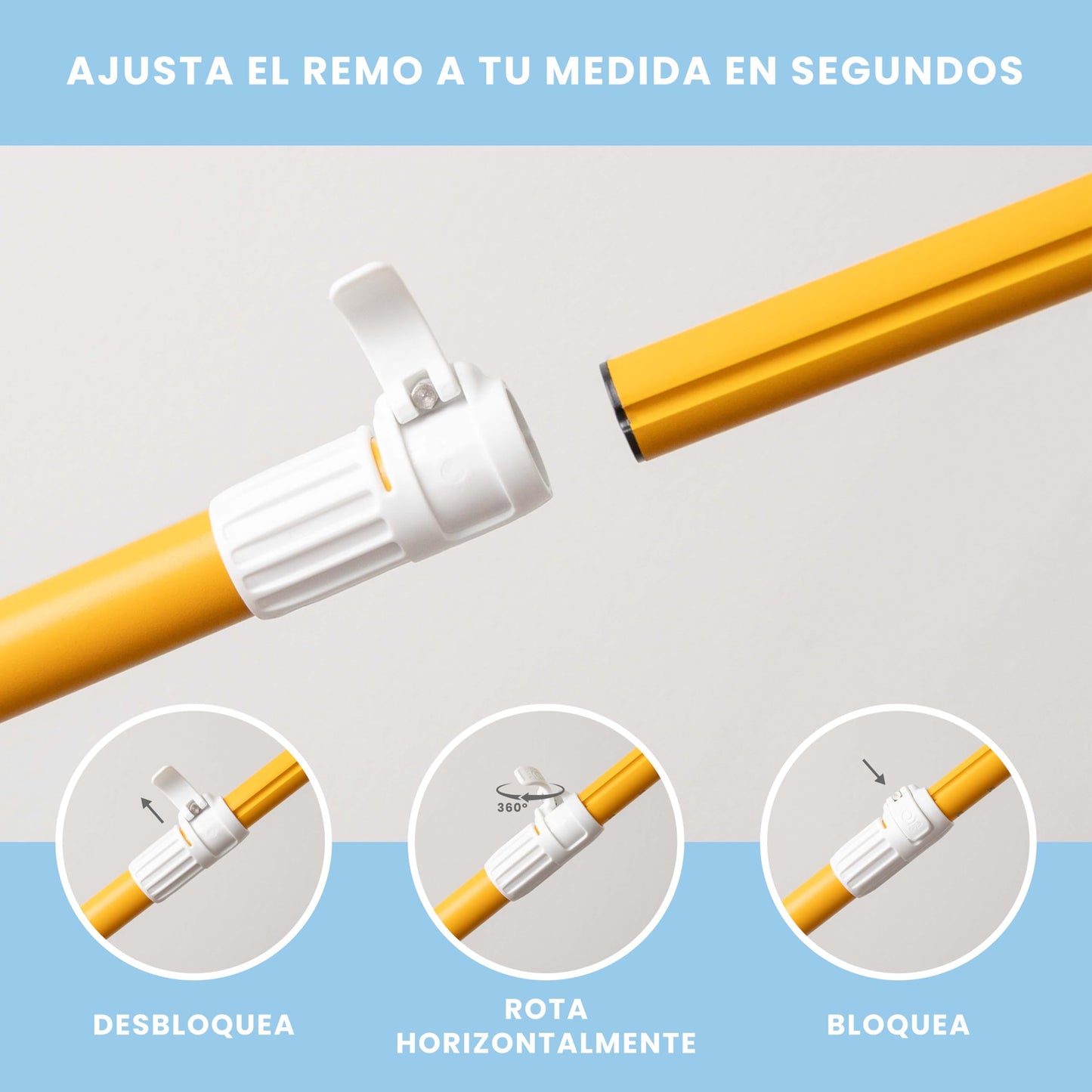 HUIIKE Remo Paddle Surf 2 en 1 de Aluminio Remo Doble Paddle Surf 4 Piezas Desmontable para Tabla Paddle Surf Hinchable | Pala Paddle Surf Ajustable Fácil Transporte, Remo Kayak Paddle Surf