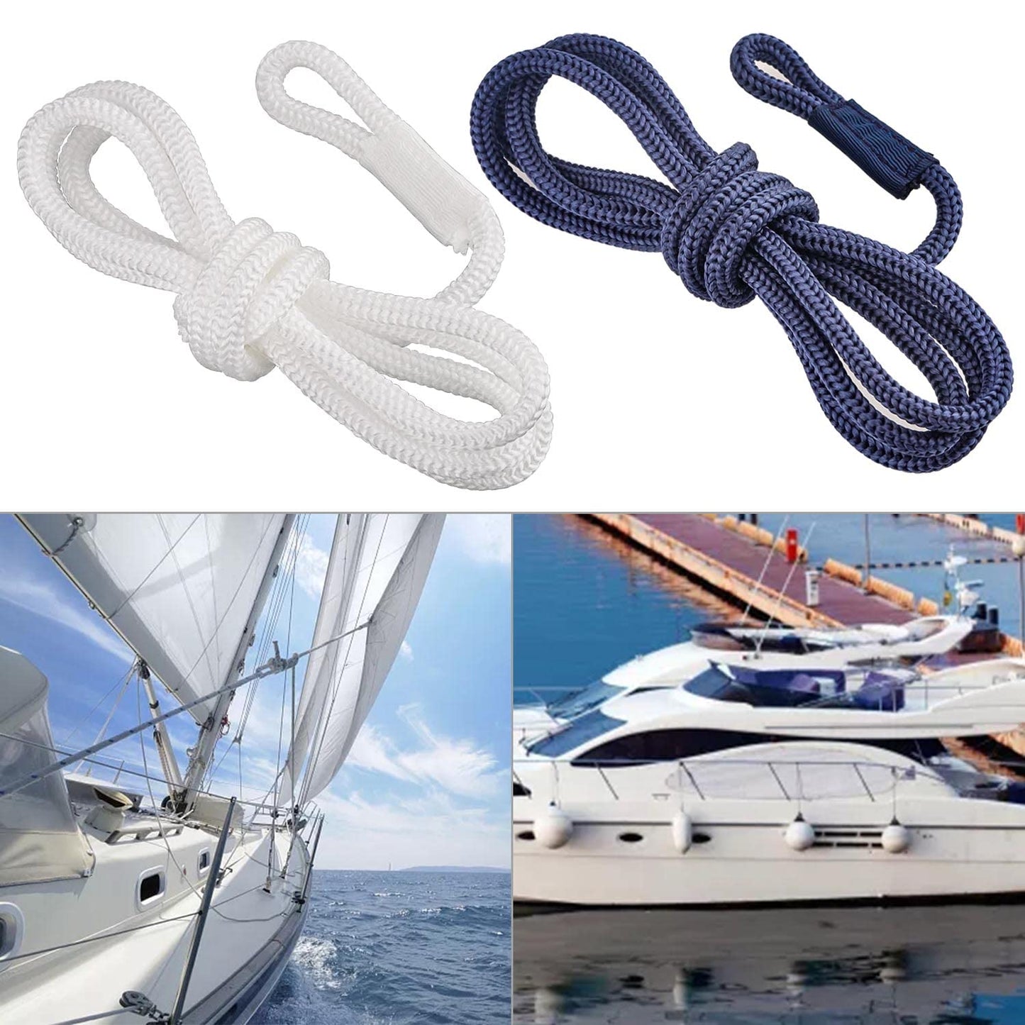 ZDNT 2 Piezas Bungee Dock Line,Línea de Muelle del Barco,Cuerda de Amarre para Barco,Cuerda Barco Elástico Accesorio de Barco,Cuerda de Amarre para Barcos Accesorios,1,5 m x 6 mm