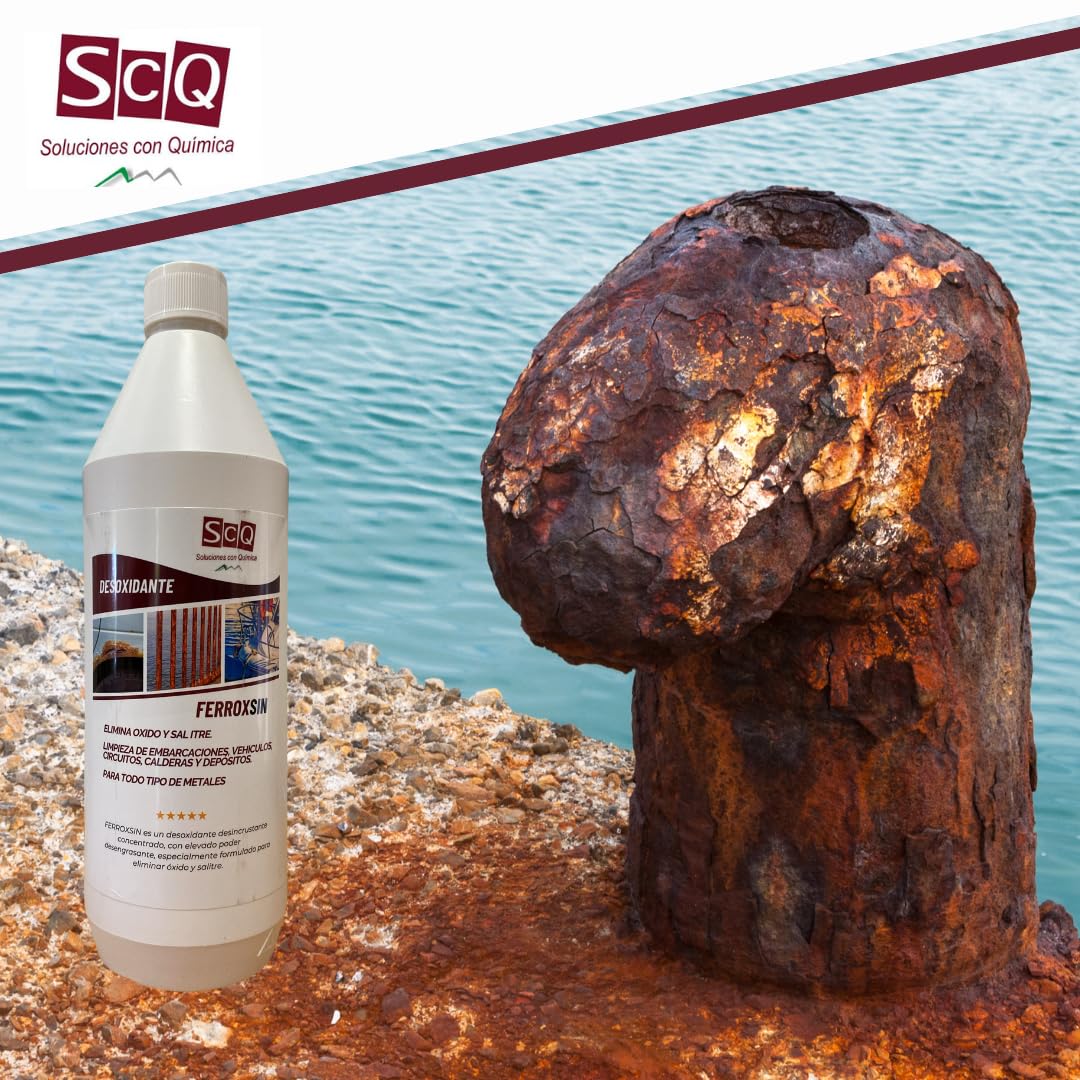 SCQ Soluciones con Química Eliminador de oxido | Desoxidante Quita oxido | Elimina Óxido y recupera el Color Original | removedor de oxido y salitre | para Embarcaciones, Automóviles y Herramientas