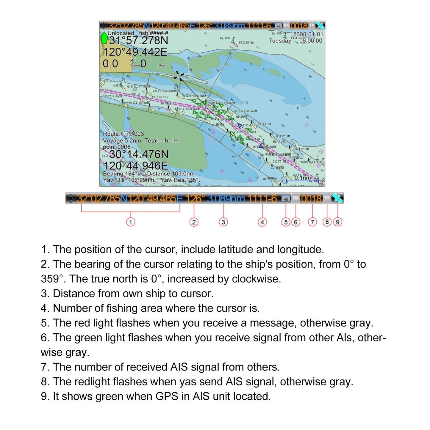 Navegador Satelital, Plotter GPS, Transceptor AIS Incorporado, 200 Rutas de NavegacióN