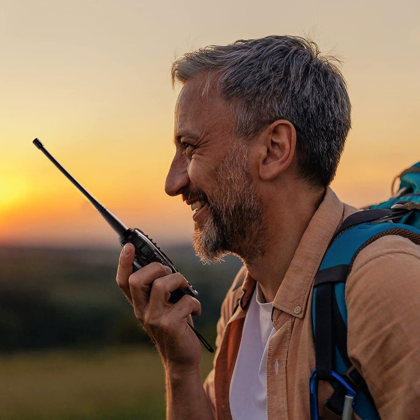 Walkie Walkie de Doble Banda GT-82, VHF UHF Radio de Mano de Largo Alcance, Licencia requerida Radio de Dos vías con 2000mAh Batería Recargable, PTT Dual, 128 Canales, VOX (Negro)