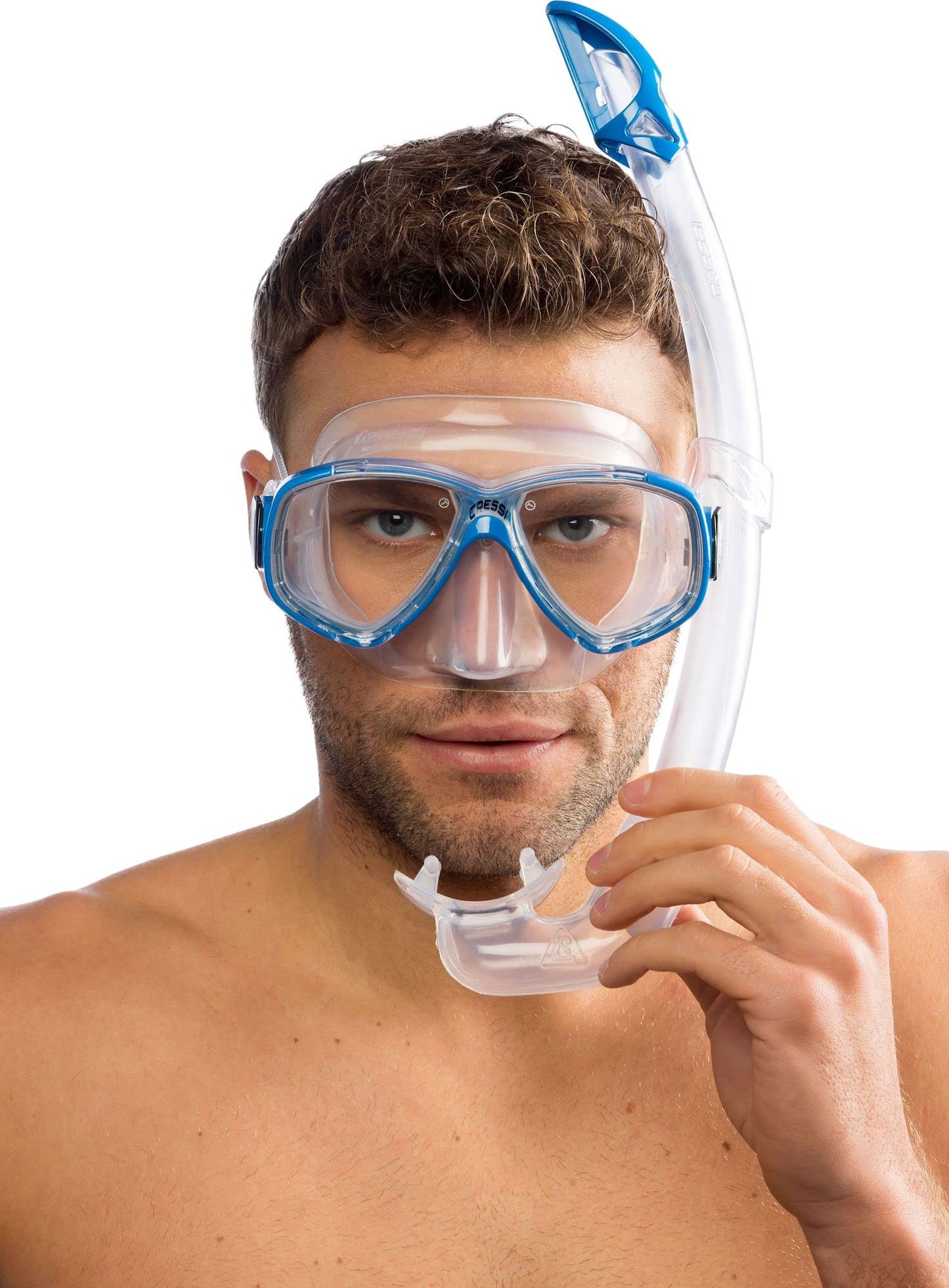 Cressi Combo Set Estrella + Mexico Conjunto Combinado de máscara de Buceo y Snorkel, Unisex Adulto, Transparente/Azul, Talla Única