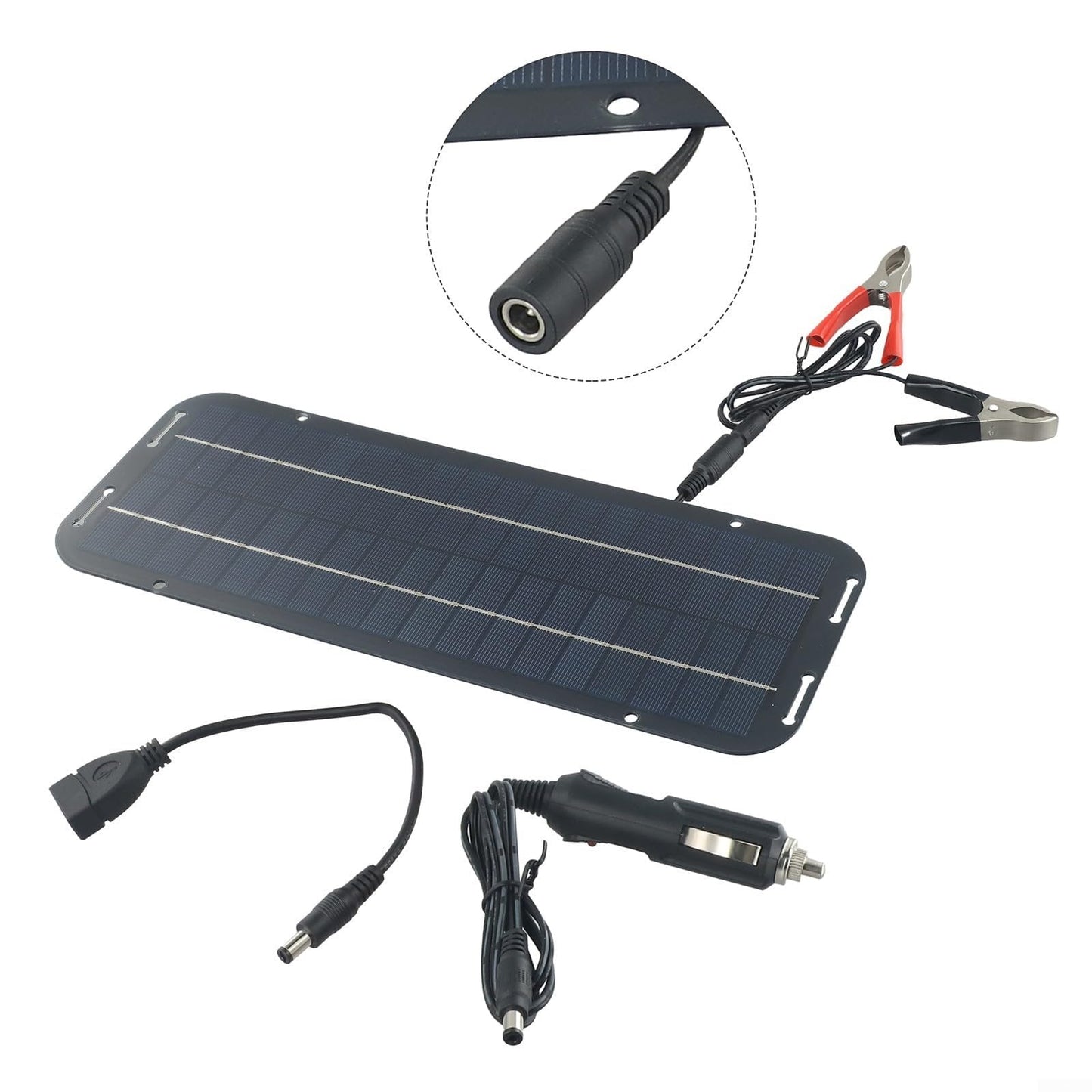 Emiif Panel solar, 60 W, 12 V, cargador de módulo solar de alto rendimiento, módulo monocristalino, cargador solar impermeable para caravana, coche, furgoneta, barco