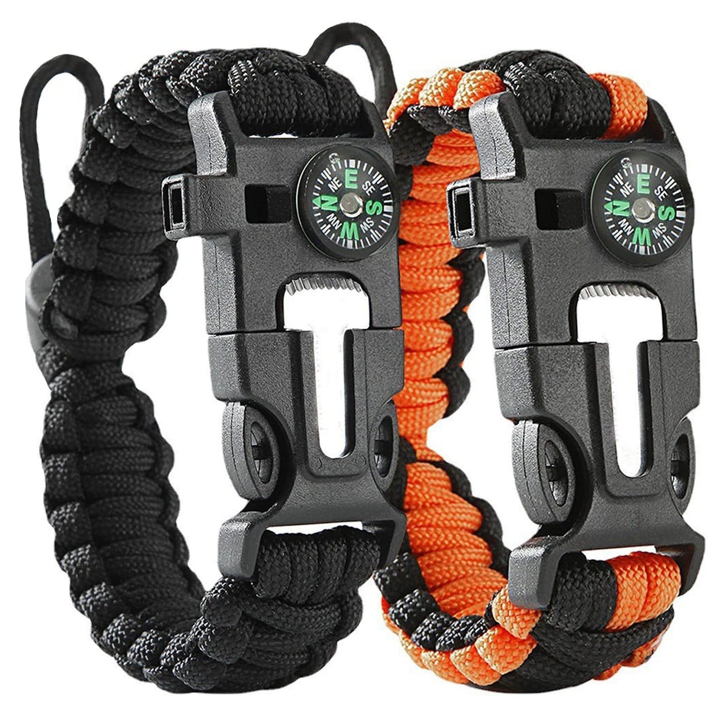 Flintronic Pulseras de Supervivencia al Aire Libre, 2PCS 5 en 1 Paracord Bracelets, Kit Pulsera Paracord Supervivencia, Camuflaje Supervivencia Pulsera para Camping/Actividades al Aire Libre