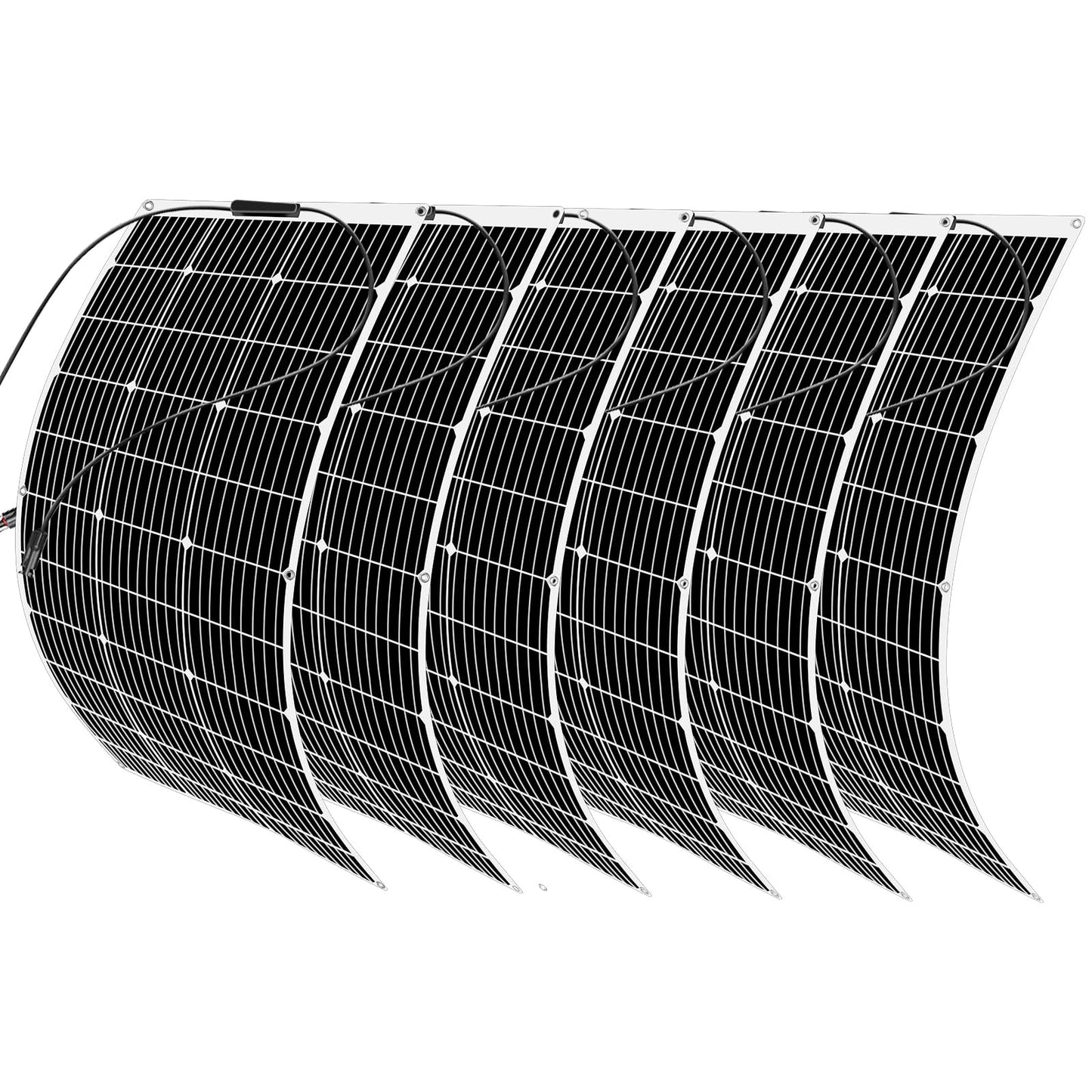 600W 12V Flexible Solares Panel Kit 6 * 100W Monocristalinos Solares Paneles 600W solares paneles Conjunto usado para techos, caravanas, barcos