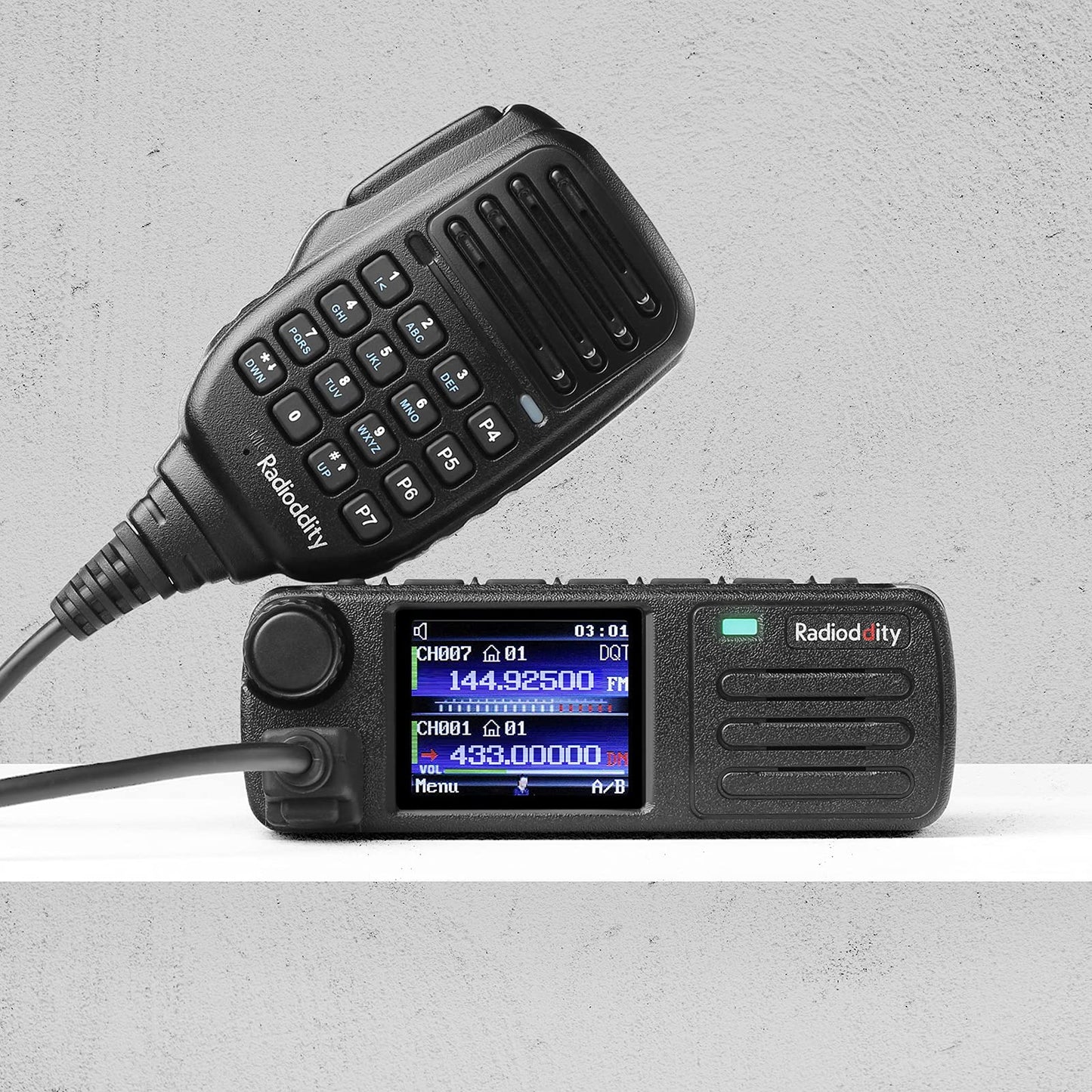 Radiodity DB25-D Radio móvil DMR de Doble Banda, transceptor Digital VHF UHF de 20 W con GPS APRS, 4000 Canales 30.000 contactos, Radio de Coche de vehículo de Nivel II con Ranura de Tiempo Dual