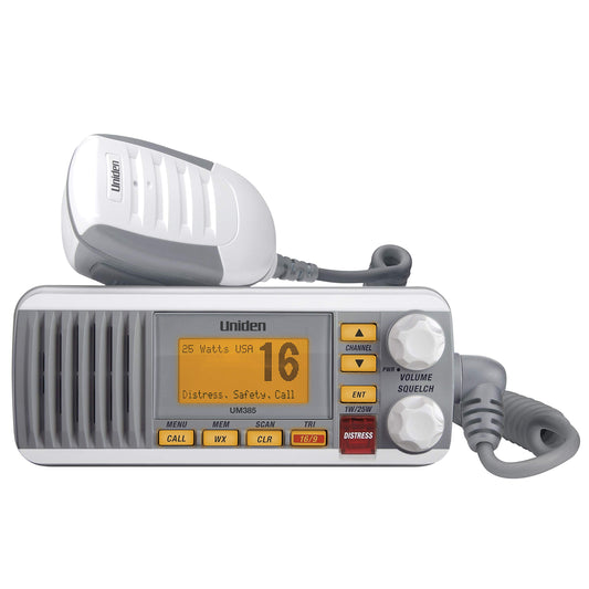 Uniden UM385 - Radio VHF de Montaje Fijo, Color Blanco