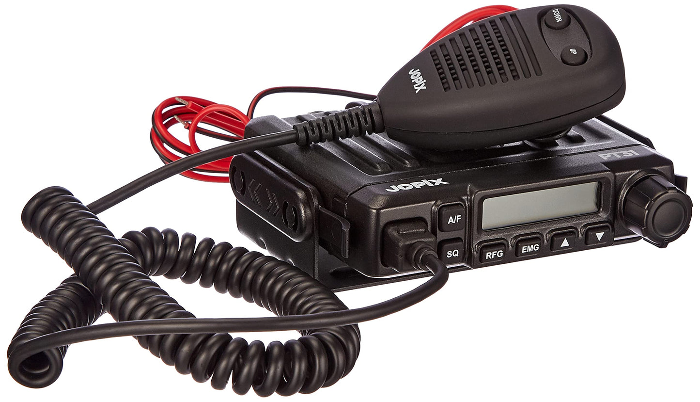 JOPIX PT31 Emisora móvil VHF Negro CB/27 Mhz multinorma. Transceptor tamaño compacto