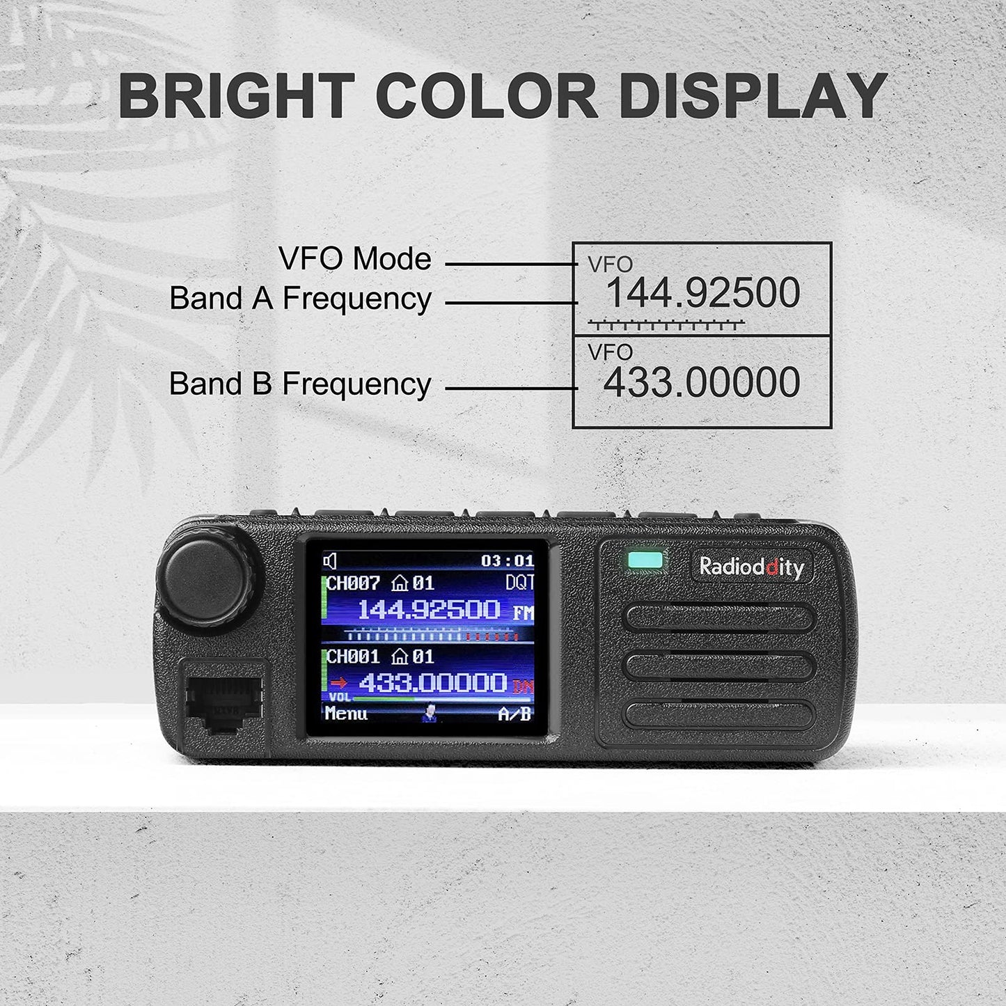 Radiodity DB25-D Radio móvil DMR de Doble Banda, transceptor Digital VHF UHF de 20 W con GPS APRS, 4000 Canales 30.000 contactos, Radio de Coche de vehículo de Nivel II con Ranura de Tiempo Dual