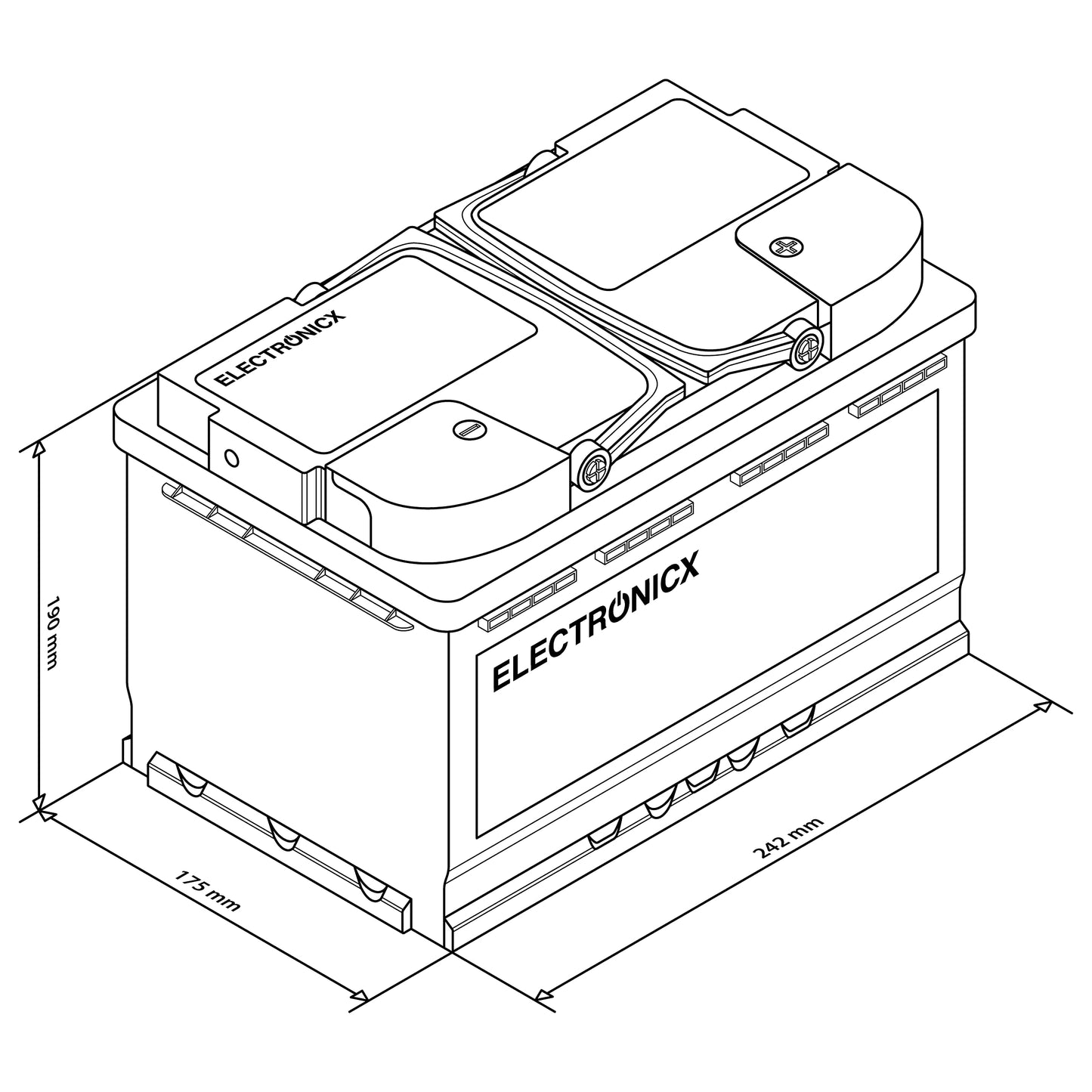 Electronicx Bateria solar de Ciclo Profundo AGM 12v 80ah MARINE EDITION Barcos, Autocaravanas, Camper, Camping y Furgos