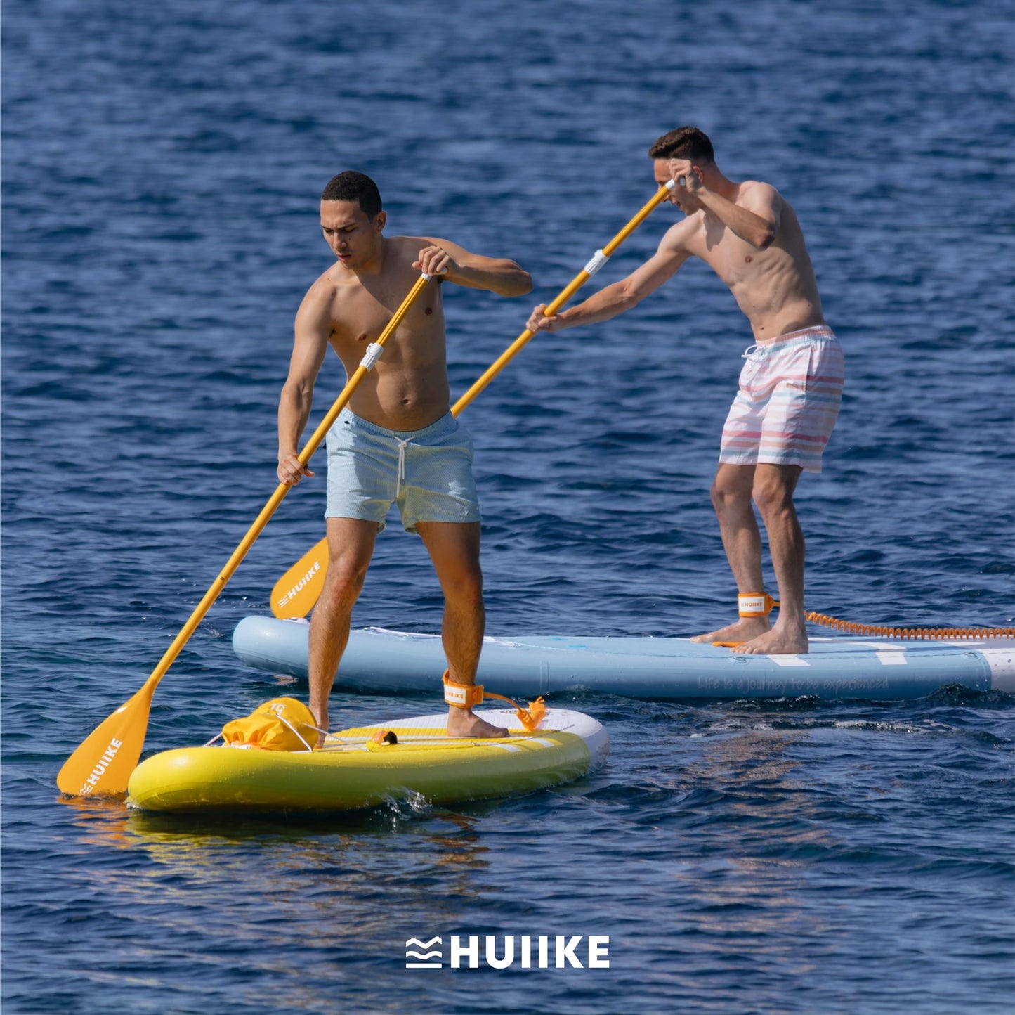 HUIIKE Remo Paddle Surf 2 en 1 de Aluminio Remo Doble Paddle Surf 4 Piezas Desmontable para Tabla Paddle Surf Hinchable | Pala Paddle Surf Ajustable Fácil Transporte, Remo Kayak Paddle Surf