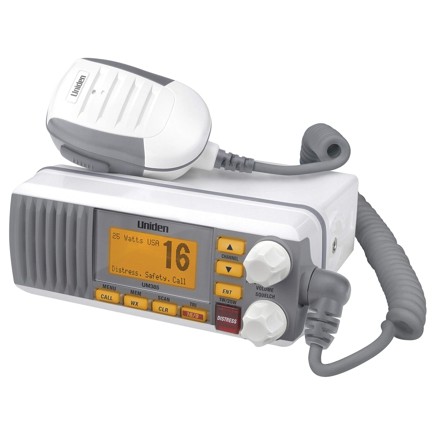 Uniden UM385 - Radio VHF de Montaje Fijo, Color Blanco