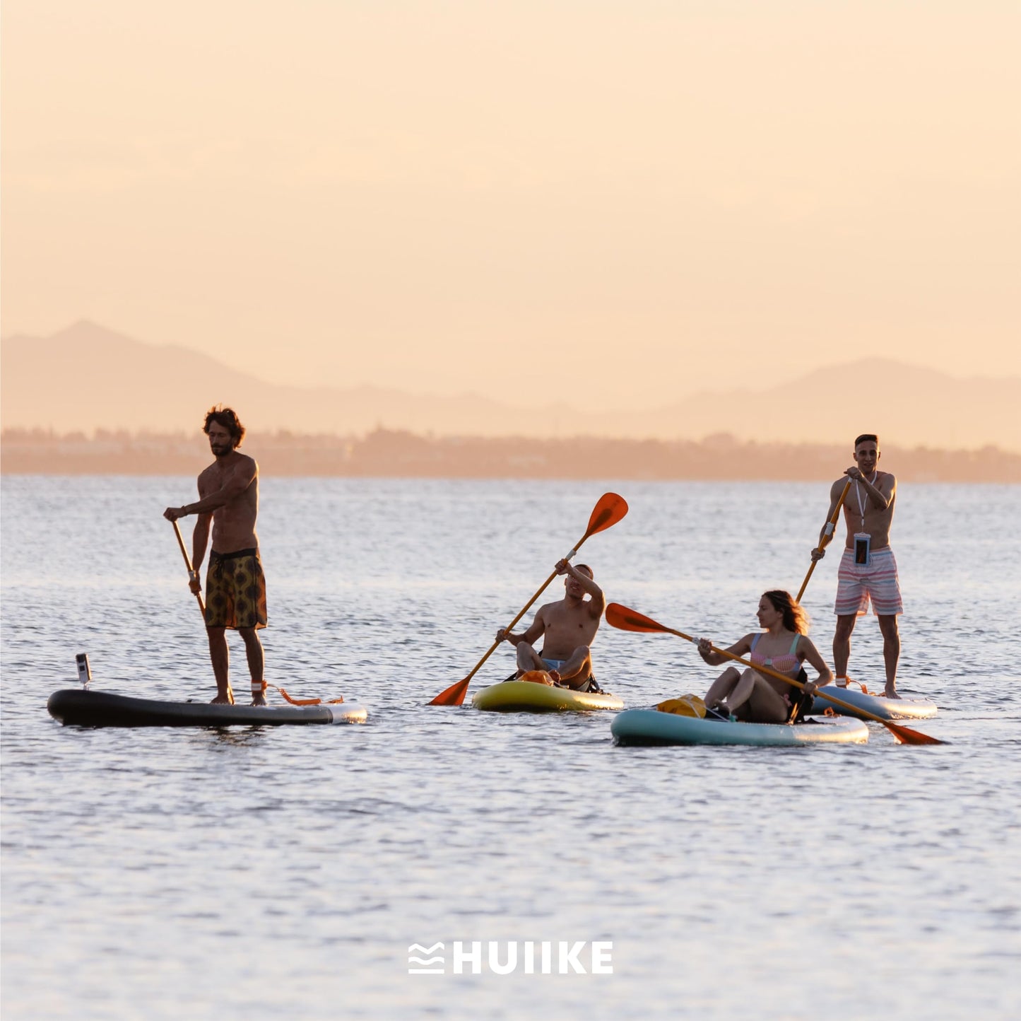 HUIIKE Remo Paddle Surf 2 en 1 de Aluminio Remo Doble Paddle Surf 4 Piezas Desmontable para Tabla Paddle Surf Hinchable | Pala Paddle Surf Ajustable Fácil Transporte, Remo Kayak Paddle Surf