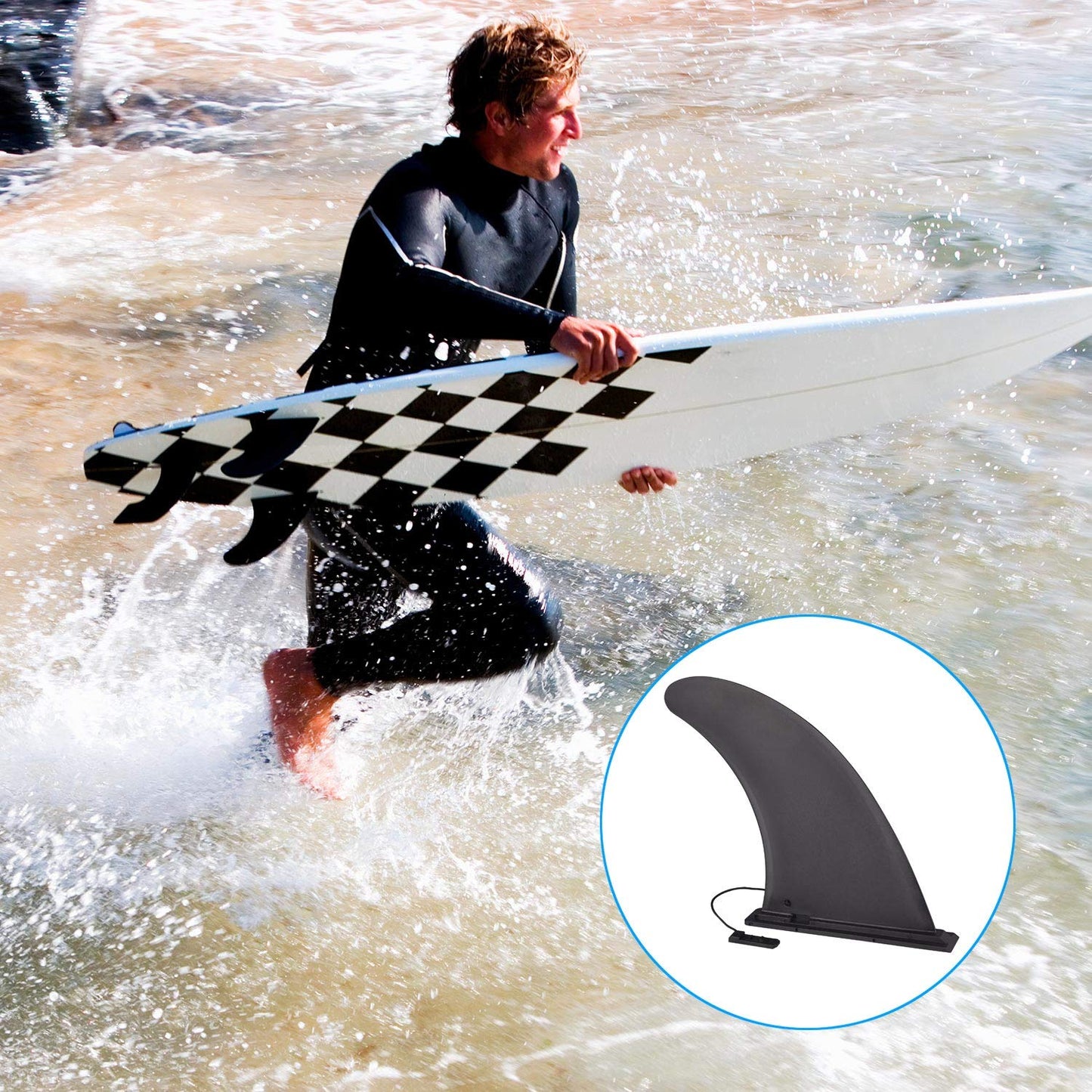 Removible Universal Aleta de Tabla de Surf, Nylon Seguro Reforzado Quillas Surf, Aleta Paddle Surf como Tabla SUP Fin Canoa Accesorios Surf para Longboard Surf, Paddle Board Inflable, Foam Surfboard