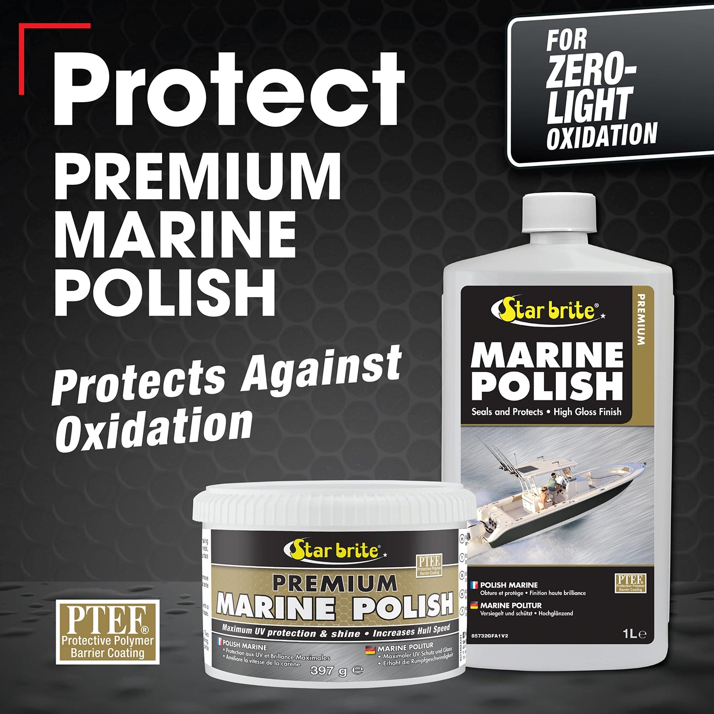 STAR BRITE Premium Marine Polish - Máxima Protección UV y Acabado de Alto Brillo - Los Inhibidores UV Evitan la Decoloración y la Oxidación - Repele el Agua, la Suciedad y Otros Depósitos