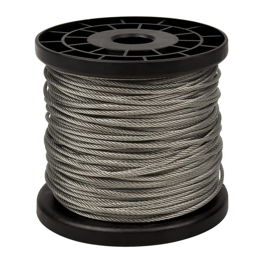 1 Rollo Cable Acero, 2mm x 60m Cuerda de Alambre Galvanizado, Cable de Acero Colgar Inoxidable para Colgar Marcos Fotos, Barandillas Cables,Cortinas,Toldo,Casco,Tendedero.Contener Hasta 380 Libras