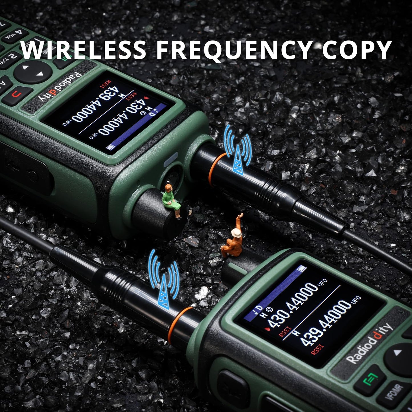 Radioddity GC-5 Radios bidireccionales de Doble Banda, Walkie Talkie portátil de Largo Alcance 144-146/430-440Mhz Radio Licencia requerida con batería de 1800mAh, 999 Canales, DTMF, VOX, para Adultos