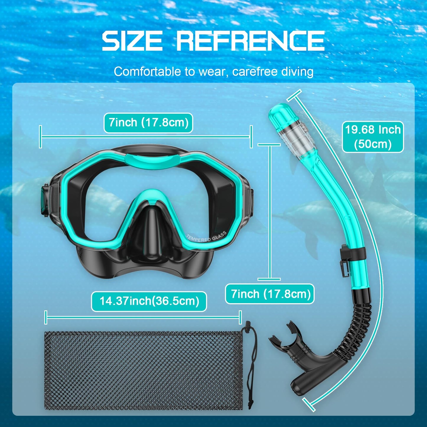 iParaAiluRy Snorkel Gafas Buceo Adulto Mascara Snorkel con Máscara Antivaho, Gafas de Buceo Adulto para Snorkel Natación y Buceo